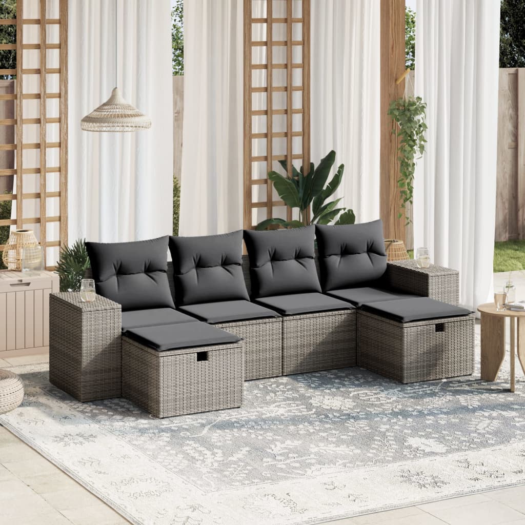 Sofasæt Til Haven 6 Dele Med Hynder Polyrattan - Variant 3264476