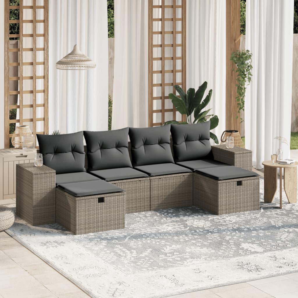 Sofasæt Til Haven 6 Dele Med Hynder Polyrattan - Variant 3264478
