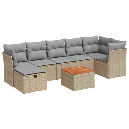 Havesofasæt 8 Dele Med Hynder Polyrattan - Billede 2