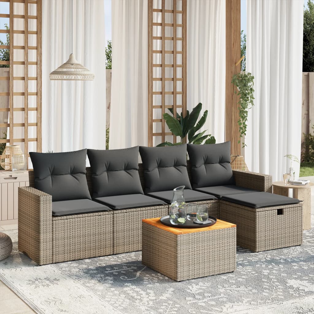 Sofasæt Til Haven 6 Dele Med Hynder Polyrattan - Variant 3264833