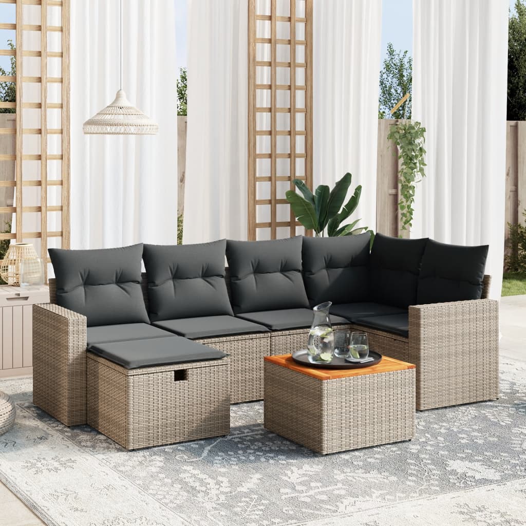 Sofasæt Til Haven 7 Dele Med Hynder Polyrattan - Variant 3264840