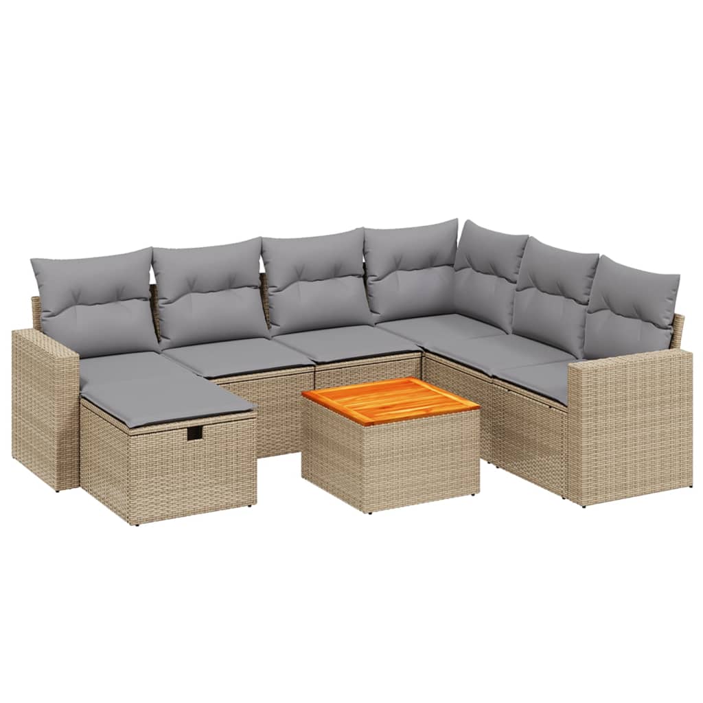 Havesofasæt 8 Dele Med Hynder Polyrattan - Billede 2