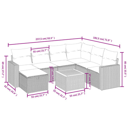 Havesofasæt 8 Dele Med Hynder Polyrattan - Billede 4