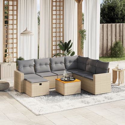 Havesofasæt 8 Dele Med Hynder Polyrattan - Hovedbillede