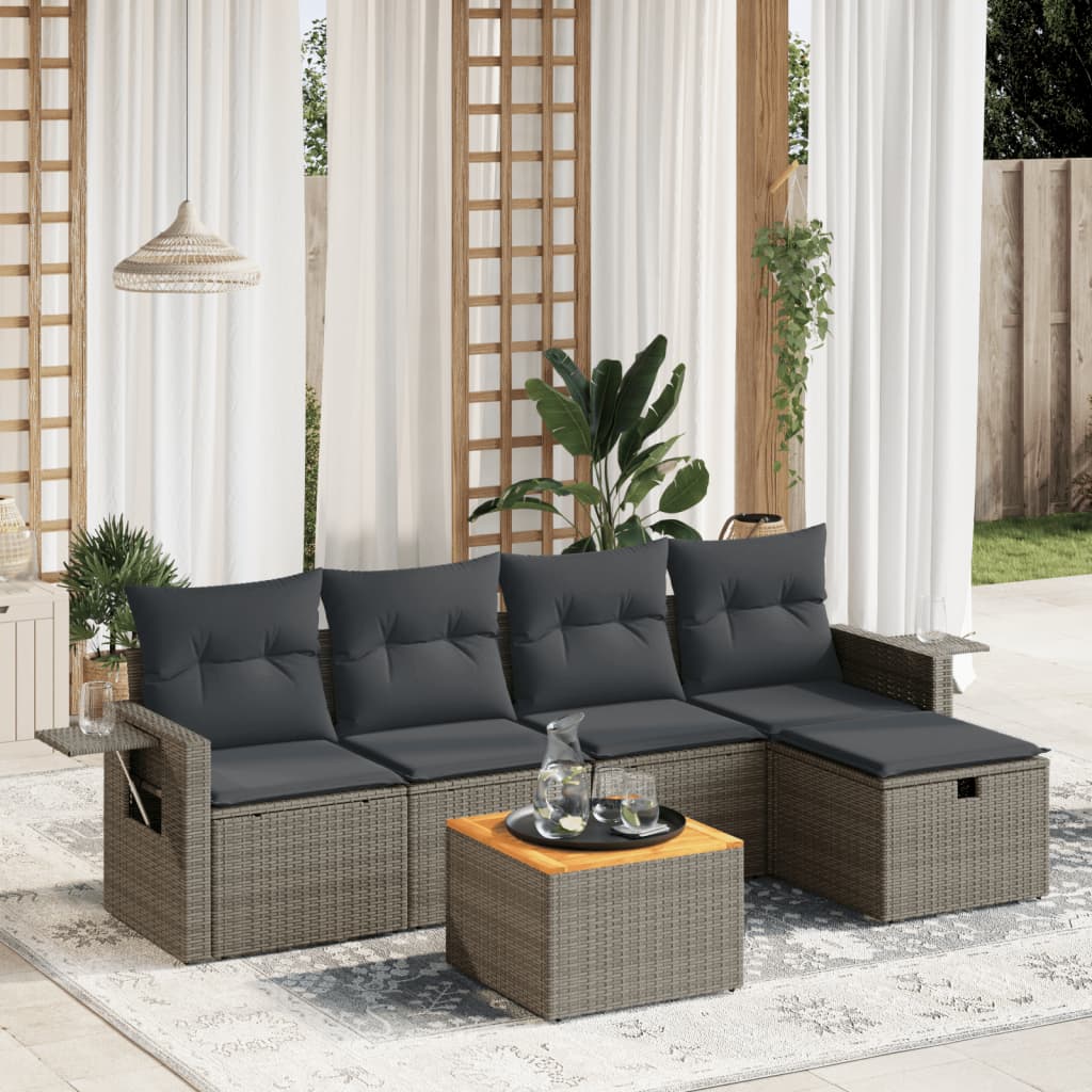 Sofasæt Til Haven 6 Dele Med Hynder Polyrattan - Variant 3264945