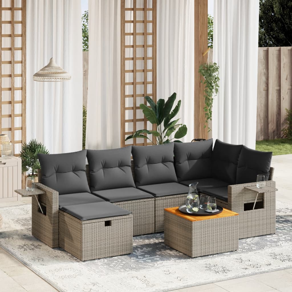 Sofasæt Til Haven 7 Dele Med Hynder Polyrattan - Variant 3264952