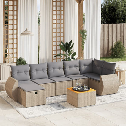 Havesofasæt 8 Dele Med Hynder Polyrattan - Variant 3265070