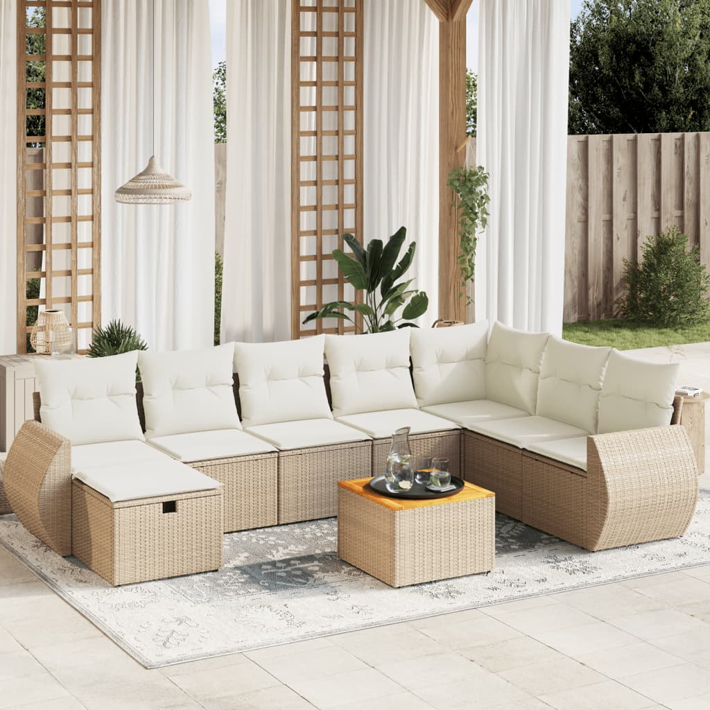 Sofasæt Til Haven 9 Dele Med Hynder Polyrattan - Variant 3265097