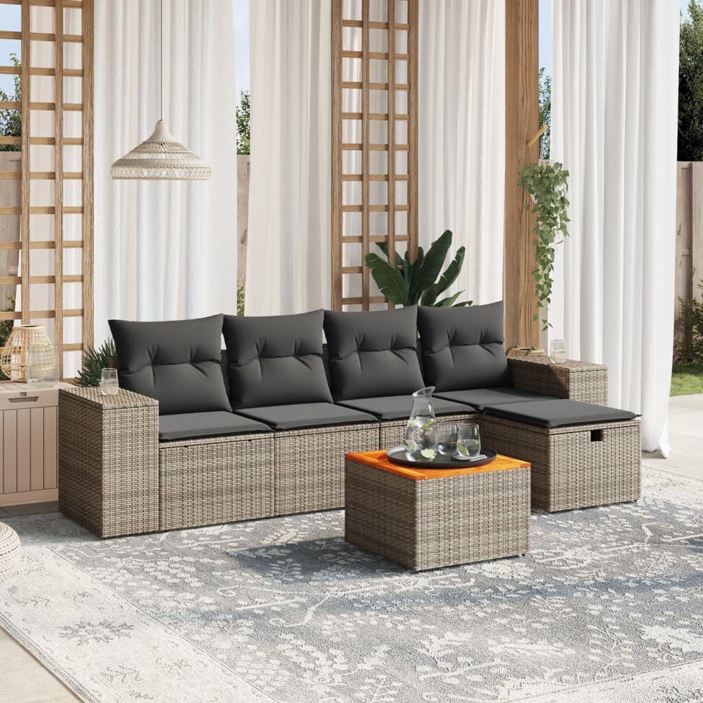 Sofasæt Til Haven 6 Dele Med Hynder Polyrattan - Variant 3265169