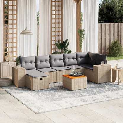 Havesofasæt 8 Dele Med Hynder Polyrattan - Variant 3265182