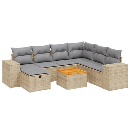 Havesofasæt 8 Dele Med Hynder Polyrattan - Billede 2