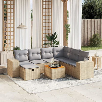 Havesofasæt 8 Dele Med Hynder Polyrattan - Hovedbillede