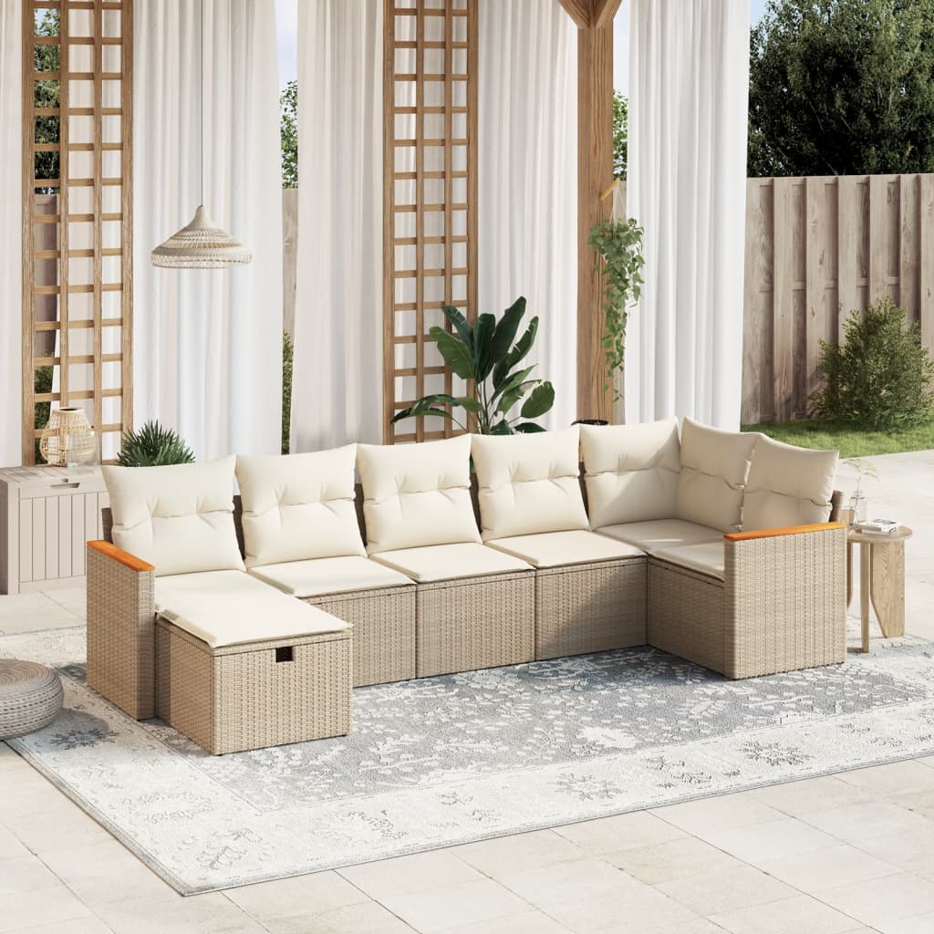 Sofasæt Til Haven 7 Dele Med Hynder Polyrattan - Variant 3265314