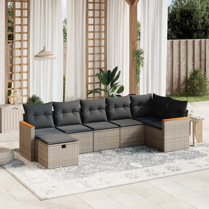 Sofasæt Til Haven 7 Dele Med Hynder Polyrattan - Variant 3265316