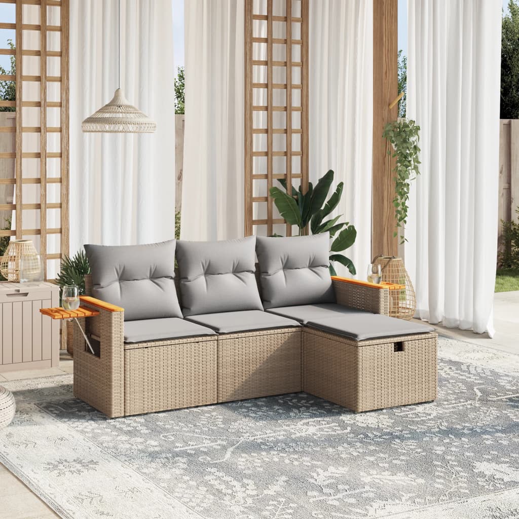 Sofasæt Til Haven 4 Dele Med Hynder Polyrattan - Variant 3265490
