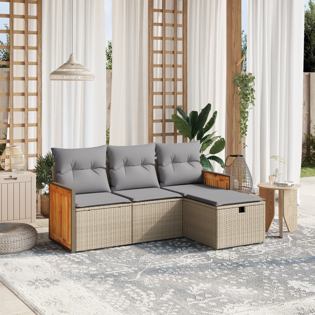 Sofasæt Til Haven 4 Dele Med Hynder Polyrattan - Variant 3265707
