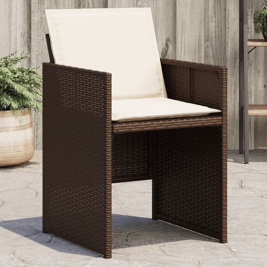 Havestole 4 Stk. Med Hynder Polyrattan Brun