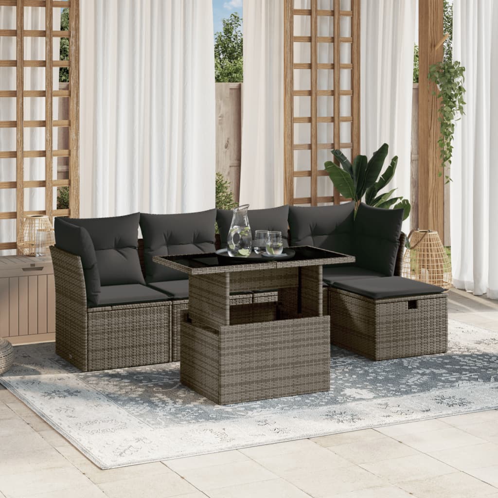 Sofasæt Til Haven 6 Dele Med Hynder Polyrattan - Variant 3274640