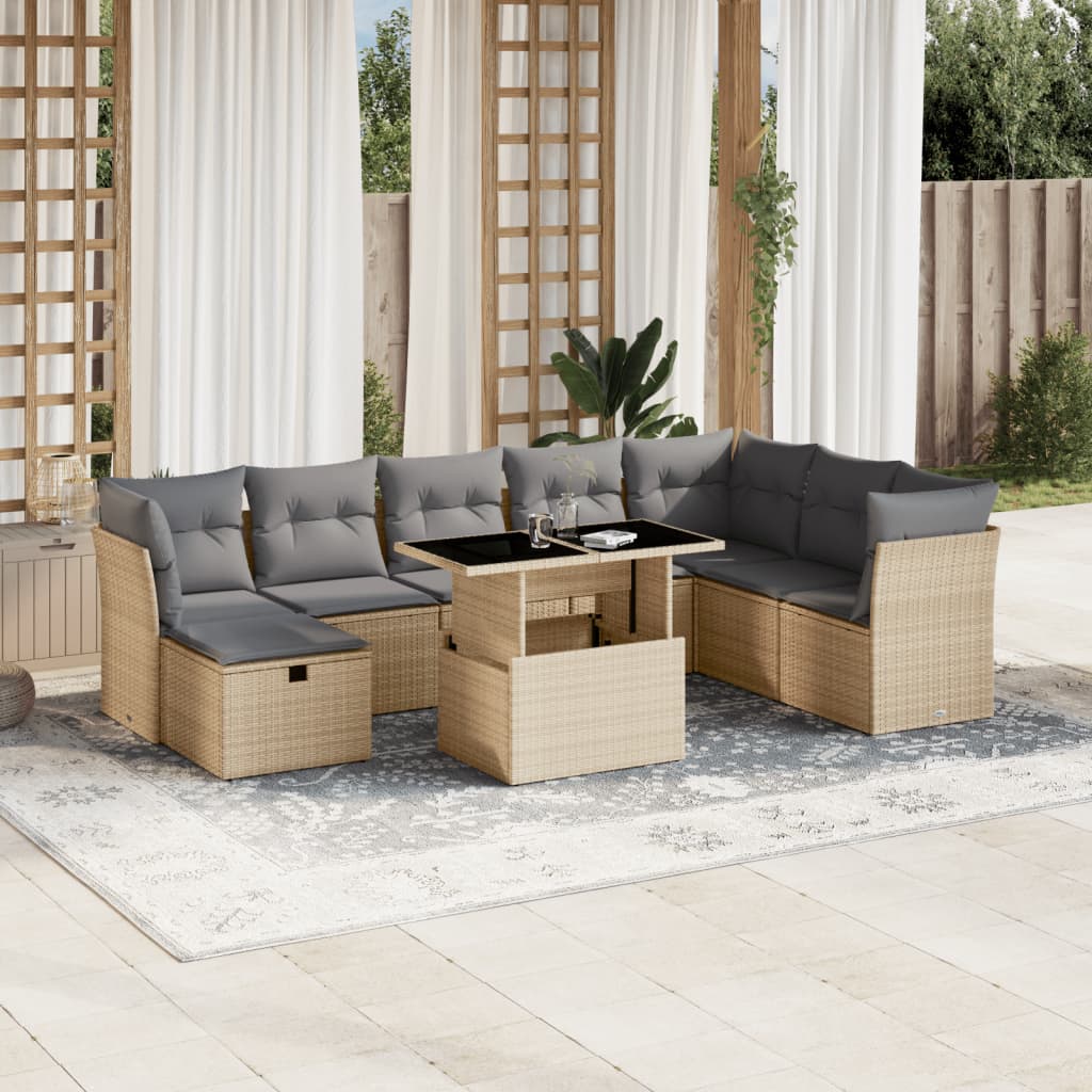 Sofasæt Til Haven 9 Dele Med Hynder Polyrattan - Variant 3274709