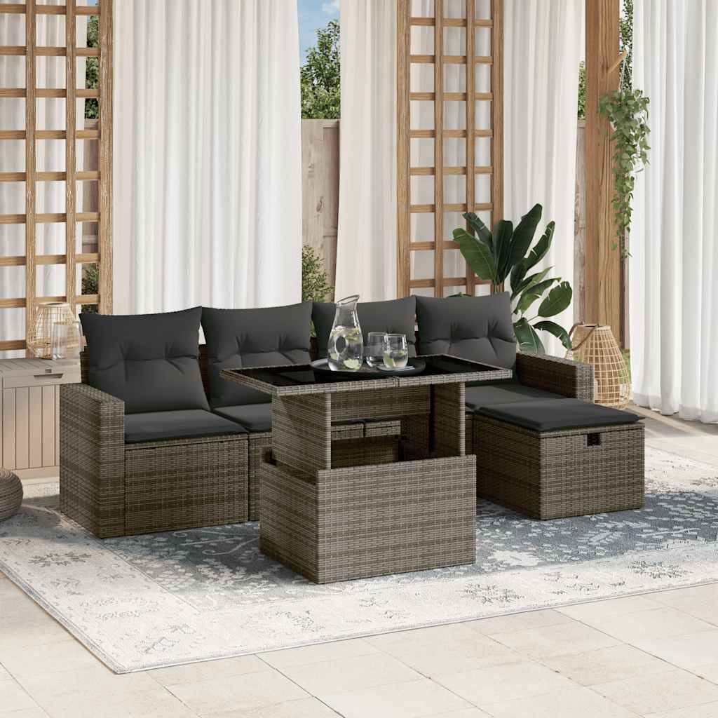 Sofasæt Til Haven 6 Dele Med Hynder Polyrattan - Variant 3274810
