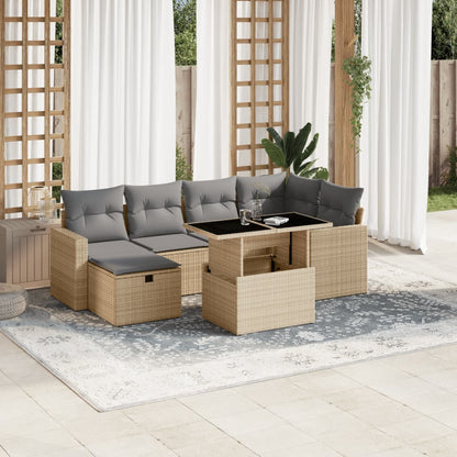 Sofasæt Til Haven 7 Dele Med Hynder Polyrattan - Variant 3274819