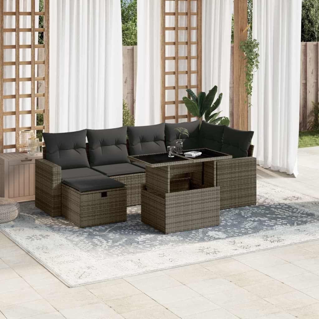 Sofasæt Til Haven 7 Dele Med Hynder Polyrattan - Variant 3274820