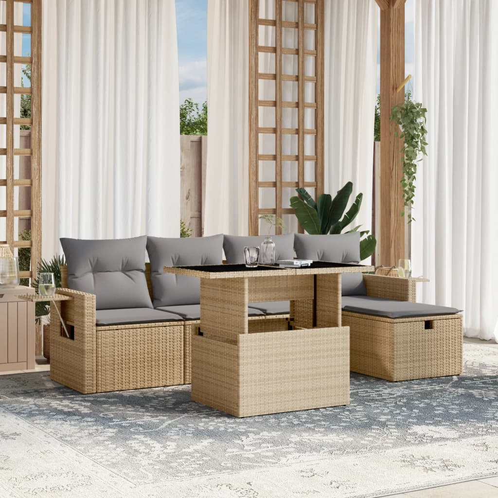 Sofasæt Til Haven 6 Dele Med Hynder Polyrattan - Variant 3274969