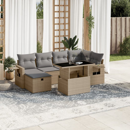Sofasæt Til Haven 7 Dele Med Hynder Polyrattan - Variant 3274979