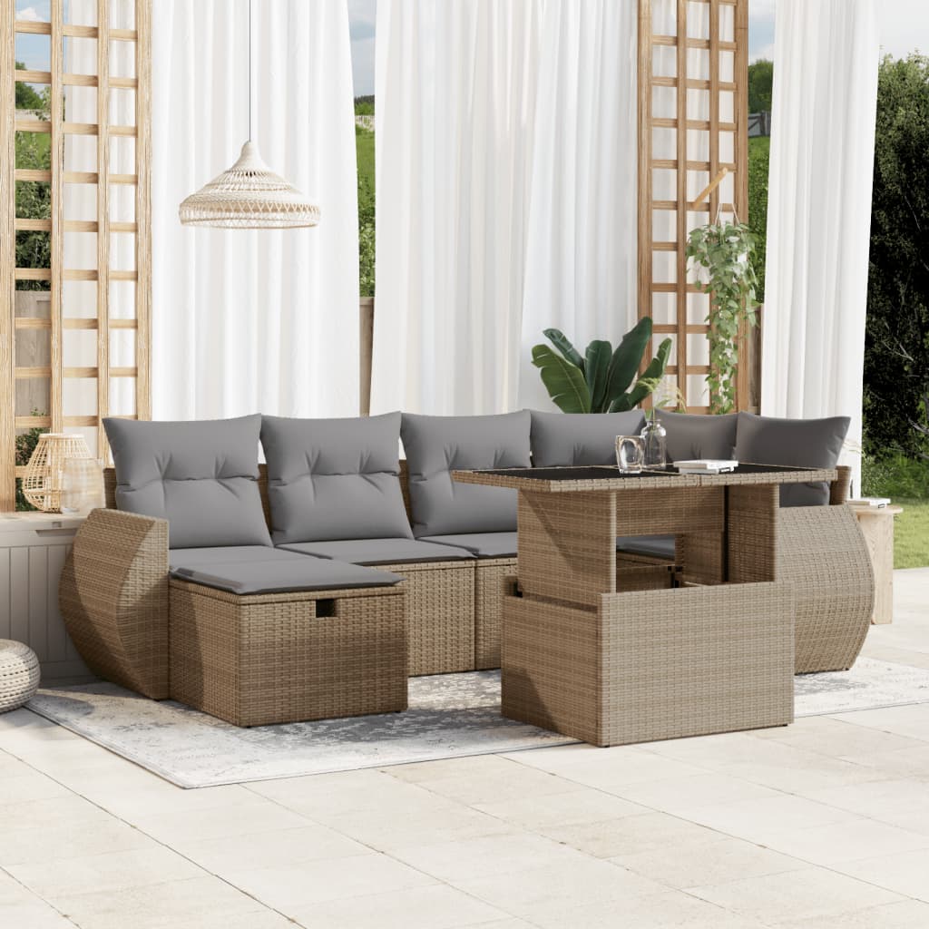 Sofasæt Til Haven 7 Dele Med Hynder Polyrattan - Variant 3275139