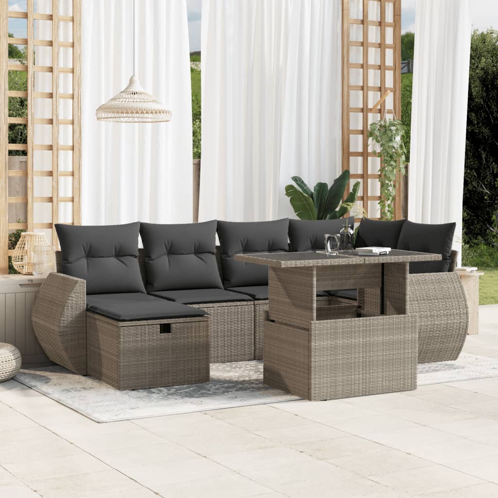 Sofasæt Til Haven 7 Dele Med Hynder Polyrattan - Variant 3275142