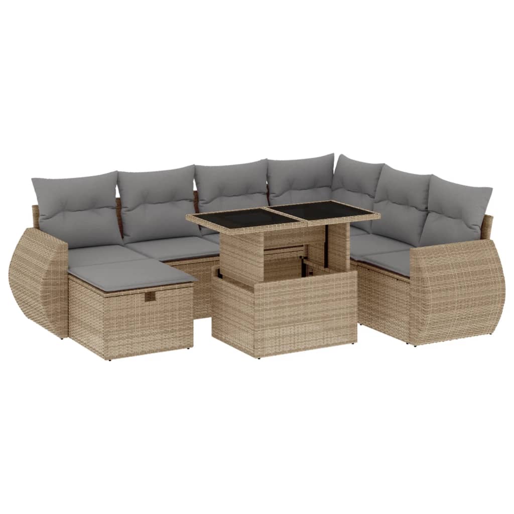 Sofasæt Til Haven 8 Dele Med Hynder Polyrattan - Billede 2