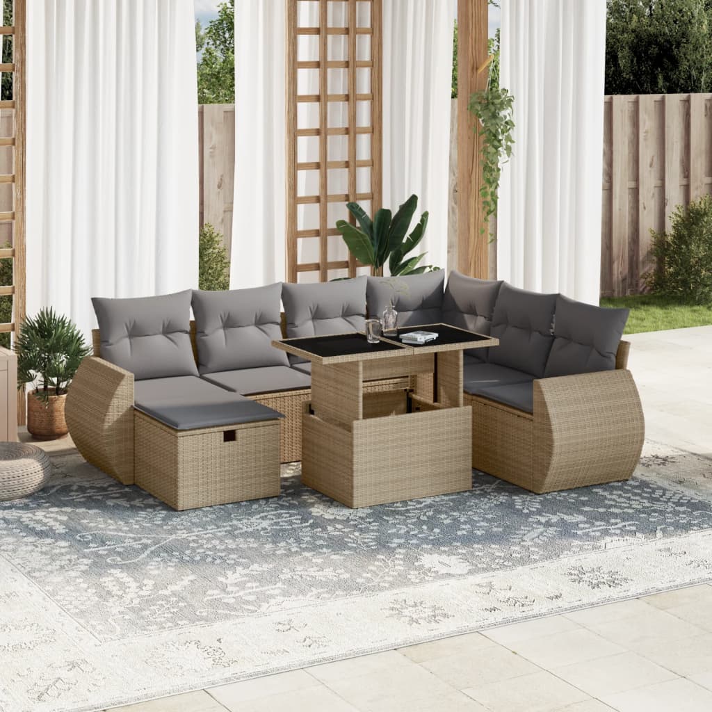 Sofasæt Til Haven 8 Dele Med Hynder Polyrattan - Hovedbillede