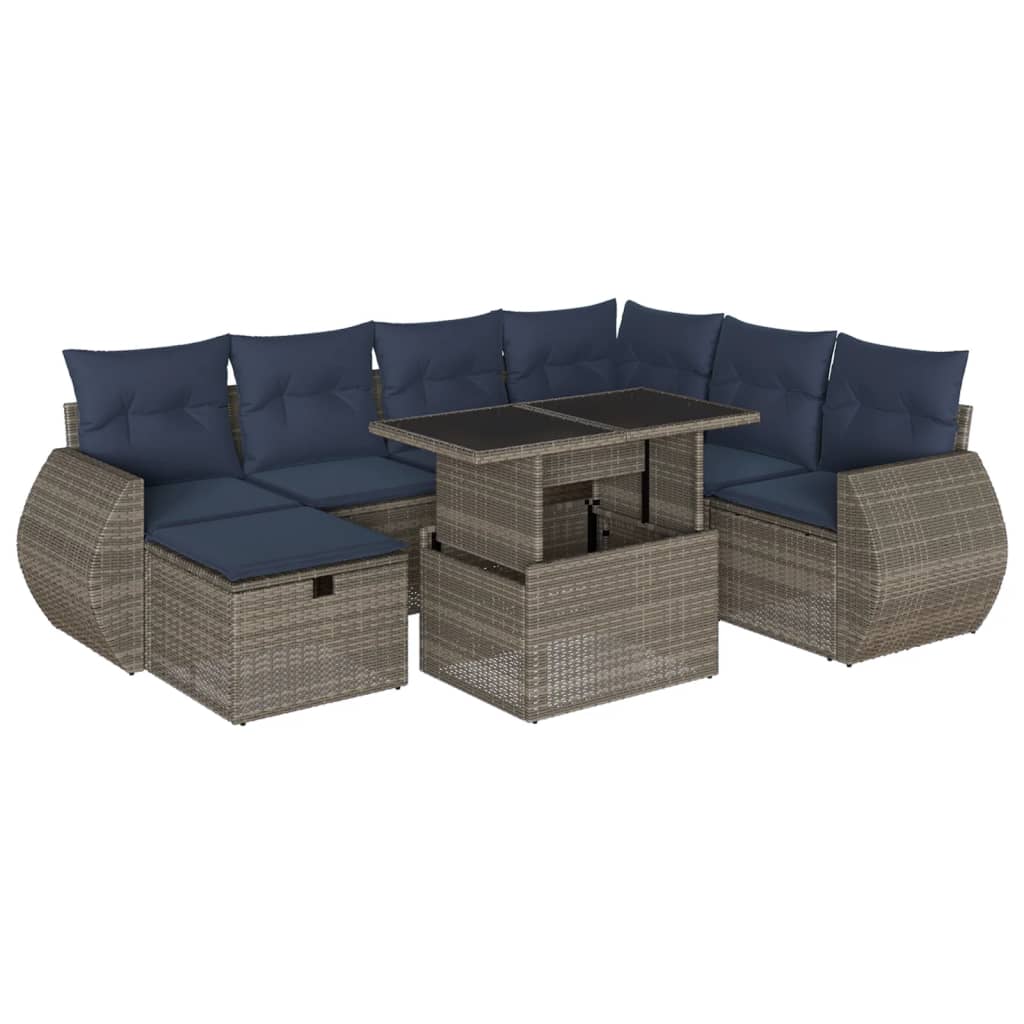 Havesofasæt Med 8 Hynder Polyrattan - Billede 2