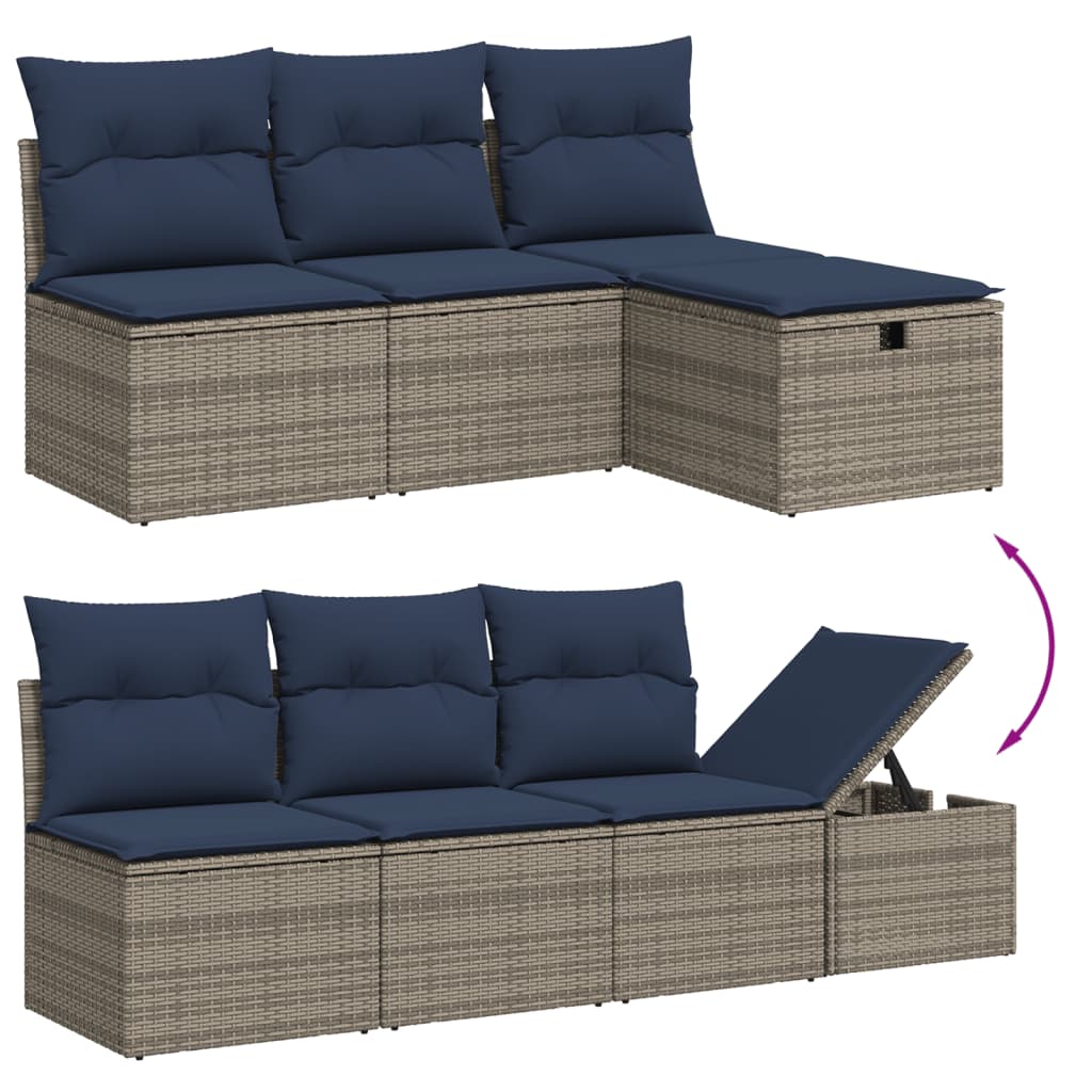 Havesofasæt Med 8 Hynder Polyrattan - Billede 8