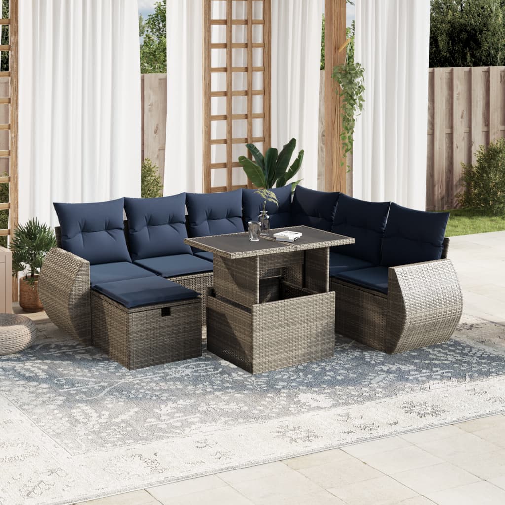 Havesofasæt Med 8 Hynder Polyrattan - Hovedbillede