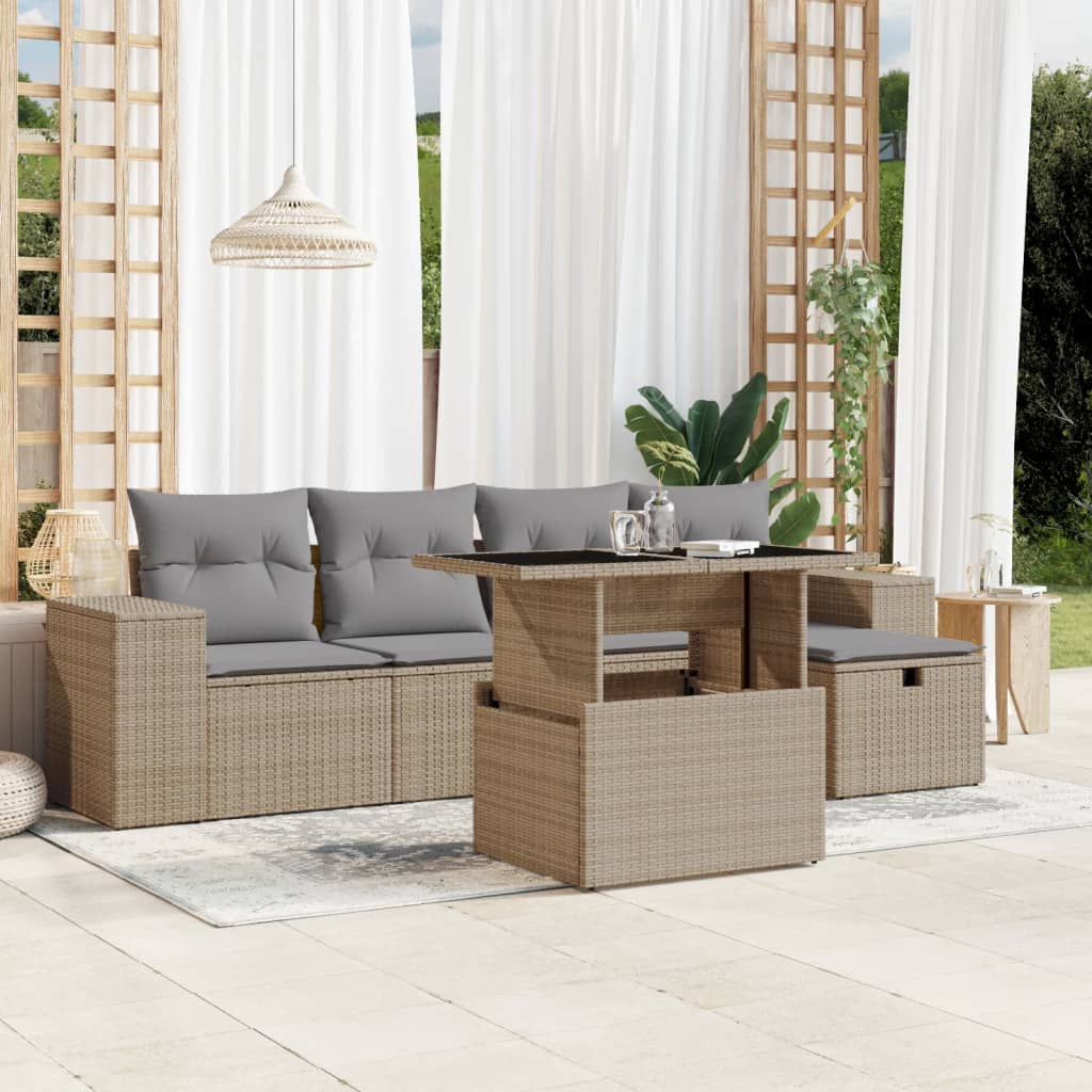Sofasæt Til Haven 6 Dele Med Hynder Polyrattan - Variant 3275289