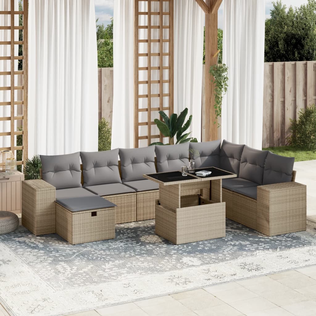 Sofasæt Til Haven 9 Dele Med Hynder Polyrattan - Variant 3275349