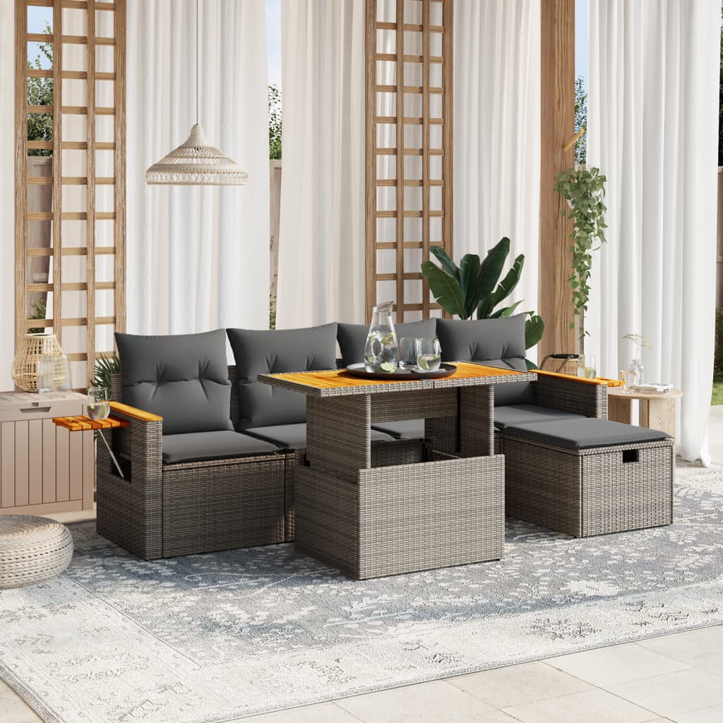Sofasæt Til Haven 6 Dele Med Hynder Polyrattan - Variant 3276140