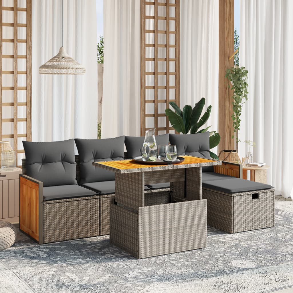 Sofasæt Til Haven 6 Dele Med Hynder Polyrattan - Variant 3276245