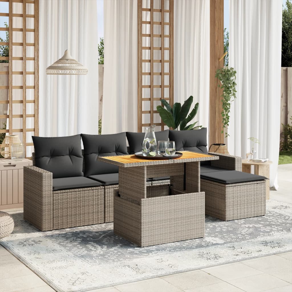 Sofasæt Til Haven 6 Dele Med Hynder Polyrattan - Variant 3271291