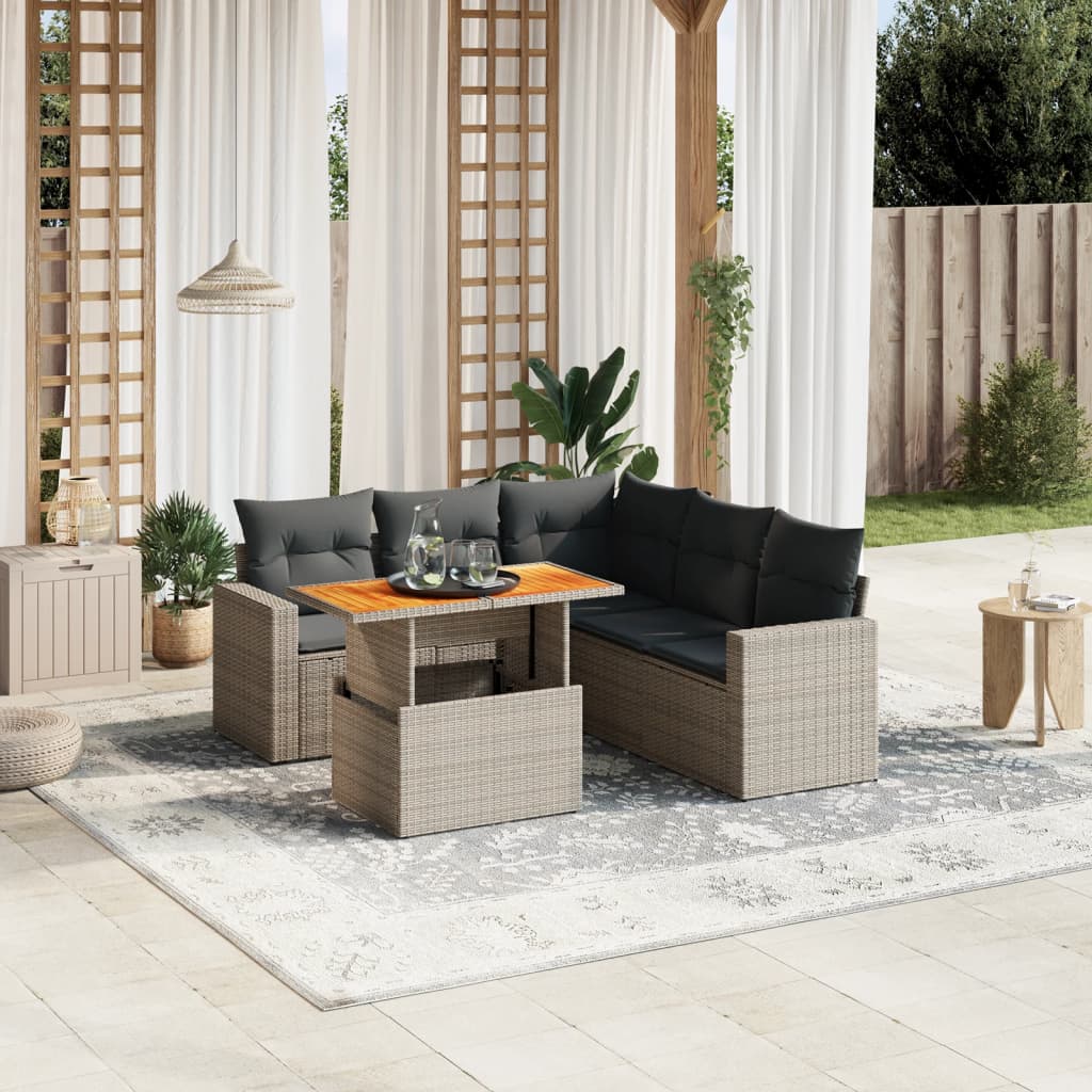 Sofasæt Til Haven 6 Dele Med Hynder Polyrattan - Variant 3271312