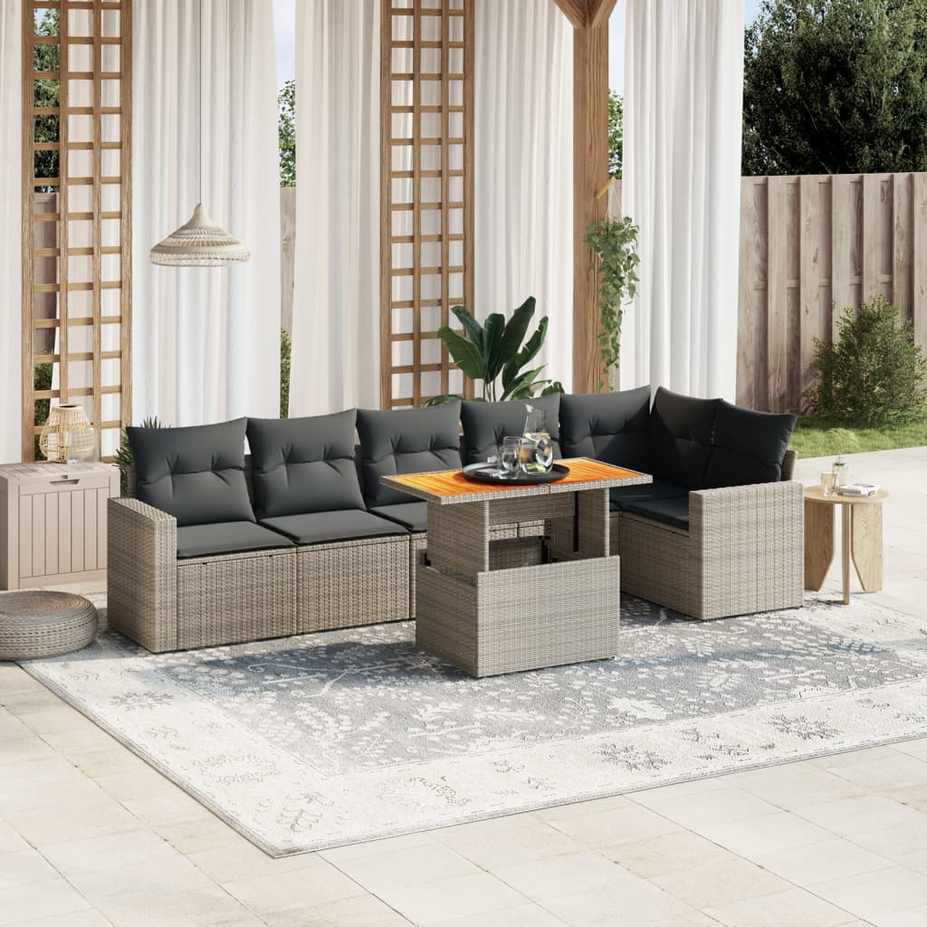Sofasæt Til Haven 7 Dele Med Hynder Polyrattan - Variant 3271326
