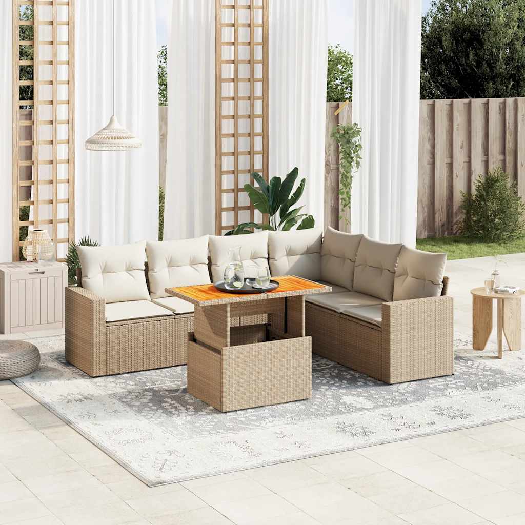Sofasæt Til Haven 7 Dele Med Hynder Polyrattan - Variant 3271331