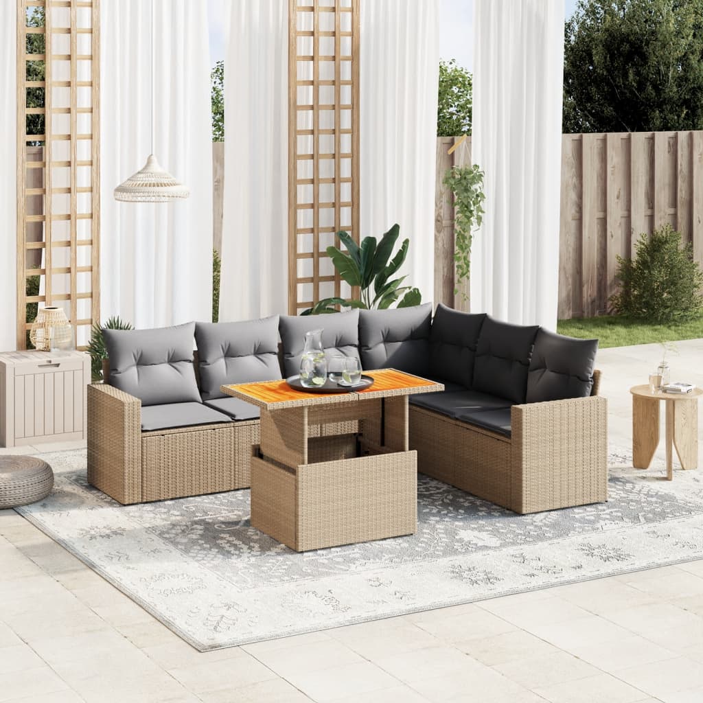 Sofasæt Til Haven 7 Dele Med Hynder Polyrattan - Variant 3271332