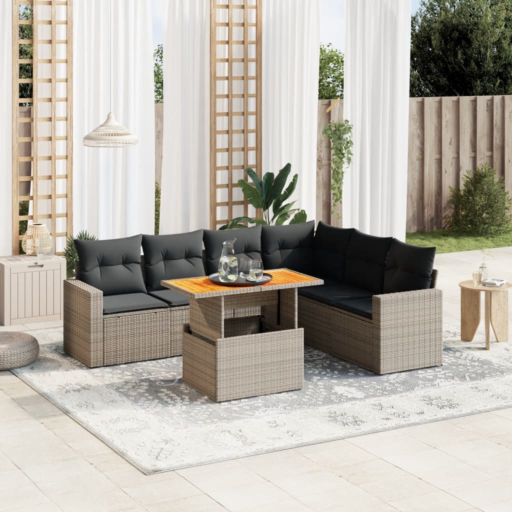 Sofasæt Til Haven 7 Dele Med Hynder Polyrattan - Variant 3271333