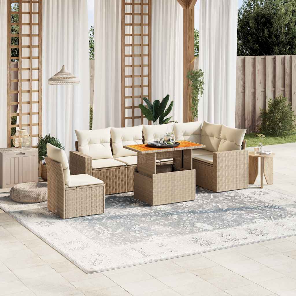 Sofasæt Til Haven 7 Dele Med Hynder Polyrattan - Variant 3271338