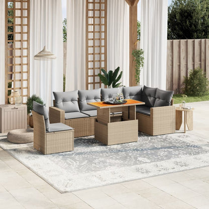 Sofasæt Til Haven 7 Dele Med Hynder Polyrattan - Variant 3271339
