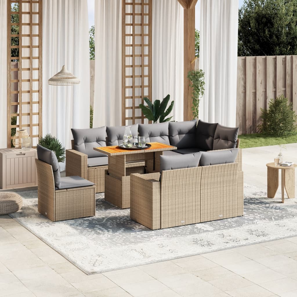 Sofasæt Til Haven 9 Dele Med Hynder Polyrattan - Variant 3271409