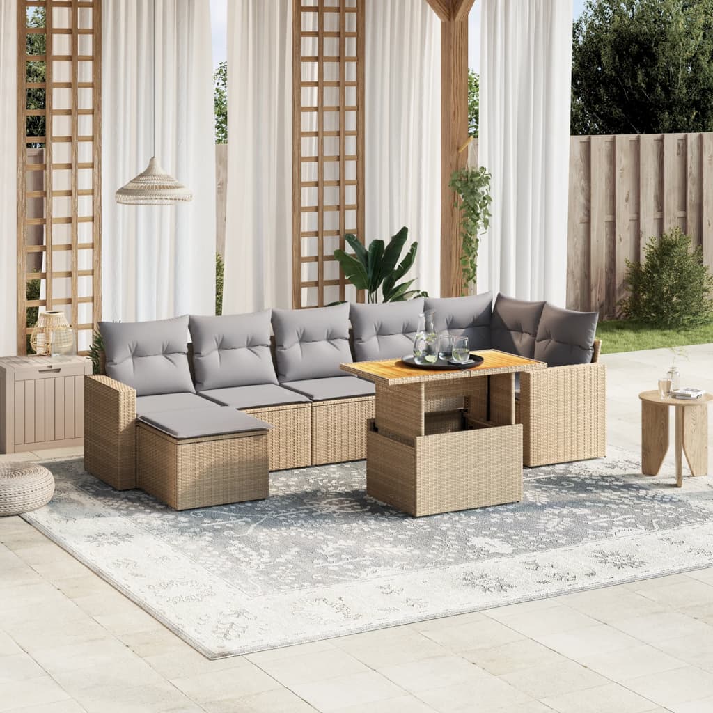 Sofasæt Til Haven 8 Dele Med Hynder Polyrattan - Variant 3271423