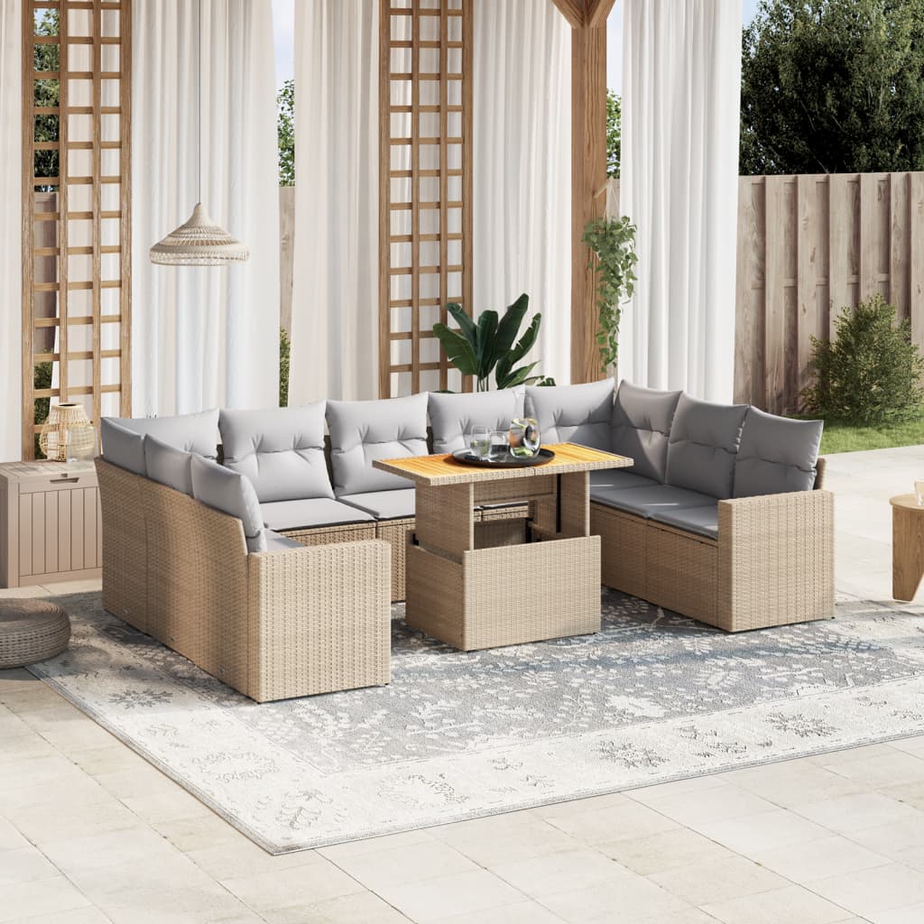 Sofasæt Til Haven 10 Dele Med Hynder Polyrattan - Variant 3271458